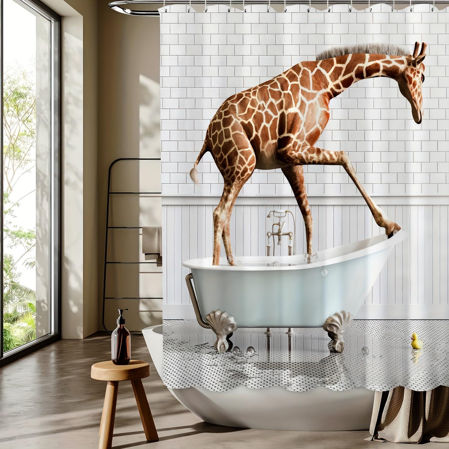 Giraffe Bathtub Digital Print Shower Curtain, Free Hook Included,Machine Washable,Reversible Polyester,All-Season Bathroom Decor W90xH180cm
Giraffe Bathtub Digital Print Shower Curtain, Free Hook Included,Machine Washable,Reversible Polyester,All-Season Bathroom Decor W90xH180cm
