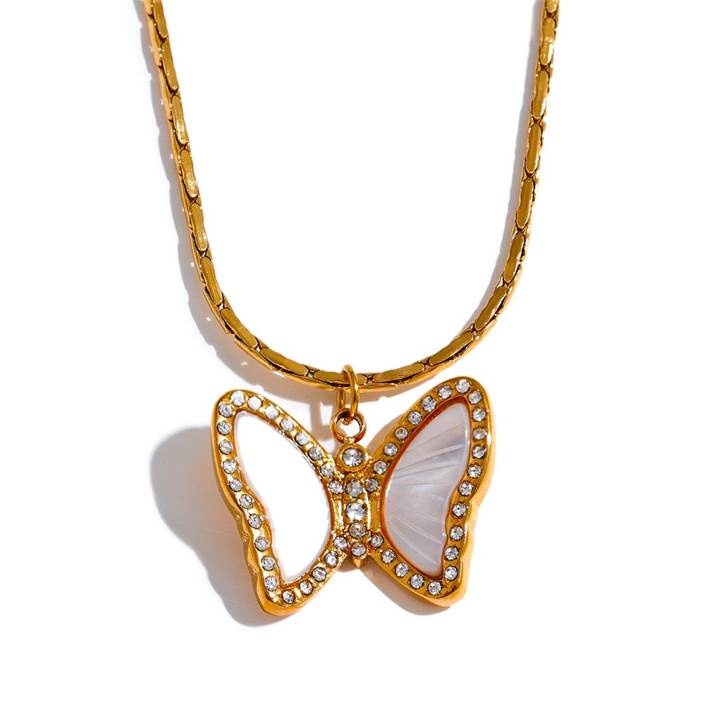 Yhpup Delicate Zircon Stainless Steel Natural Shell Butterfly Cast Pendant Necklace Gold Color Women Fashion Neck Jewelry Gift
Yhpup Delicate Zircon Stainless Steel Natural Shell Butterfly Cast Pendant Necklace Gold Color Women Fashion Neck Jewelry Gift
