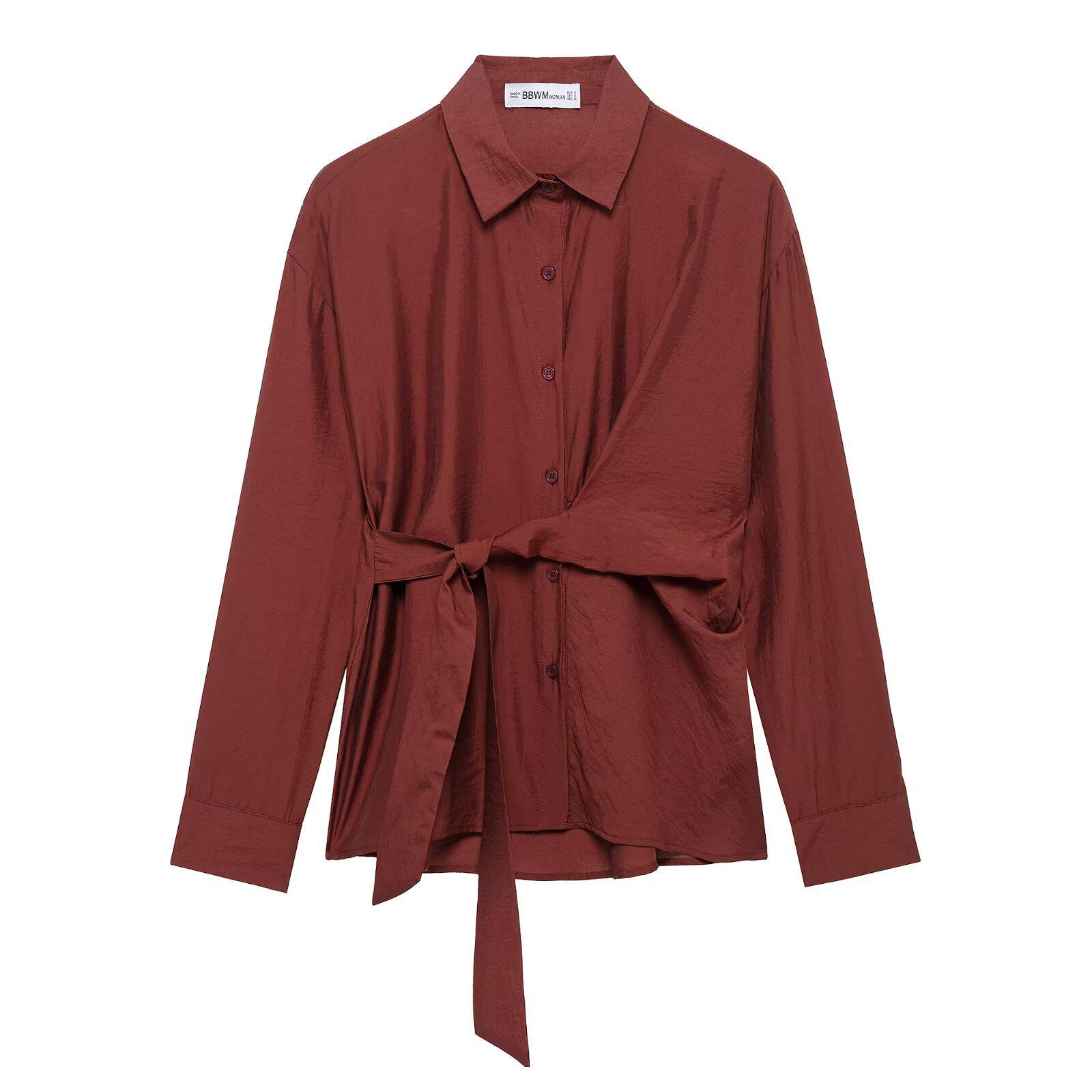 2025 European & American Chic Irregular Waist-Cinching Long-Sleeve French Shirt Large темно-красного
2025 European & American Chic Irregular Waist-Cinching Long-Sleeve French Shirt Large темно-красного