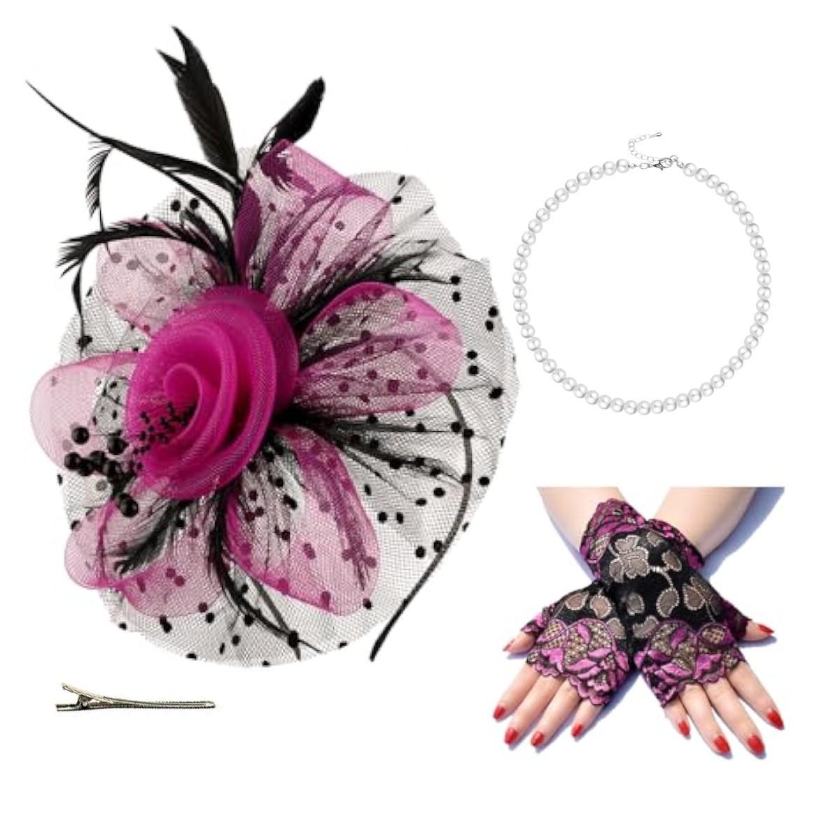 Fashion Tulle Headwear Set with Fabric Flower Hair Hoop , Pearl Necklace and Gloves for Women Party Wedding розы красного
Fashion Tulle Headwear Set with Fabric Flower Hair Hoop , Pearl Necklace and Gloves for Women Party Wedding розы красного