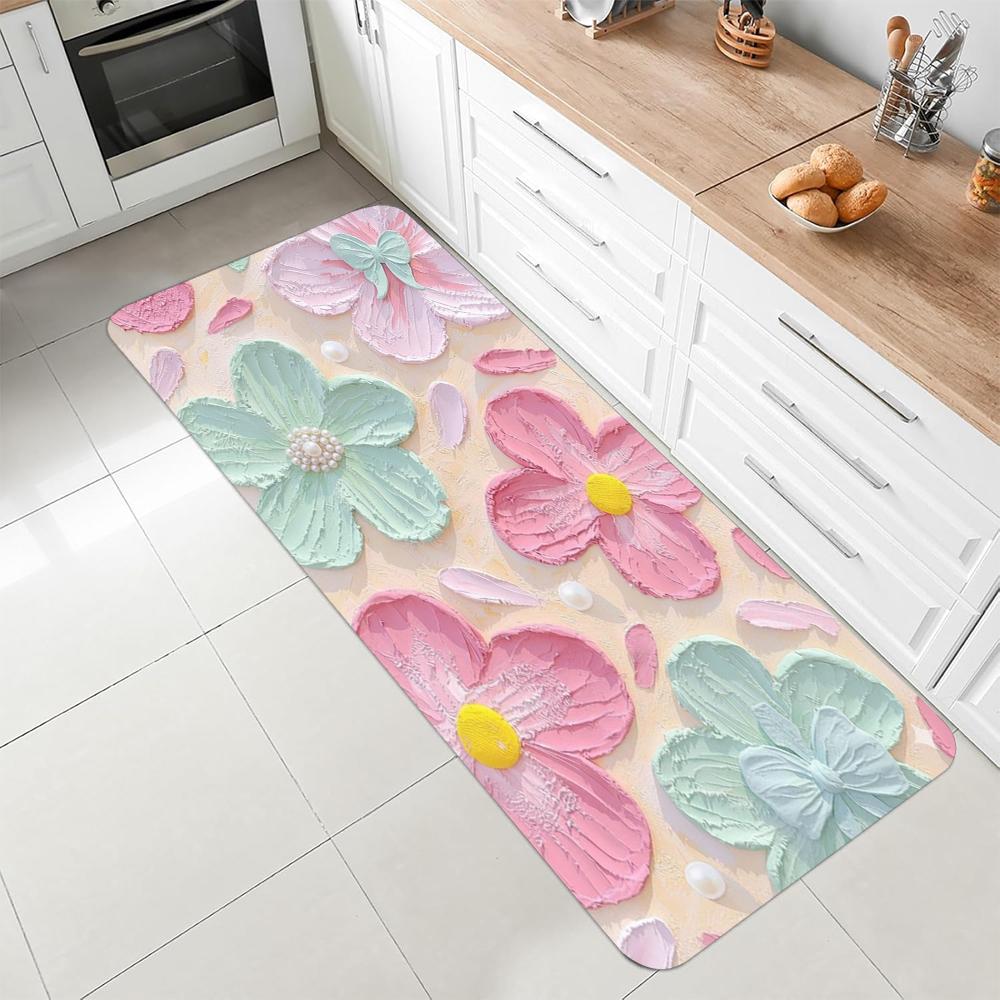 Soft Pastel Floral Embossed Kitchen Mat Non-slip Waterproof Oil-proof Anti-fatigue Long Rug for Laundry Room Hallway Easy Clean 40X120CM
Soft Pastel Floral Embossed Kitchen Mat Non-slip Waterproof Oil-proof Anti-fatigue Long Rug for Laundry Room Hallway Easy Clean 40X120CM