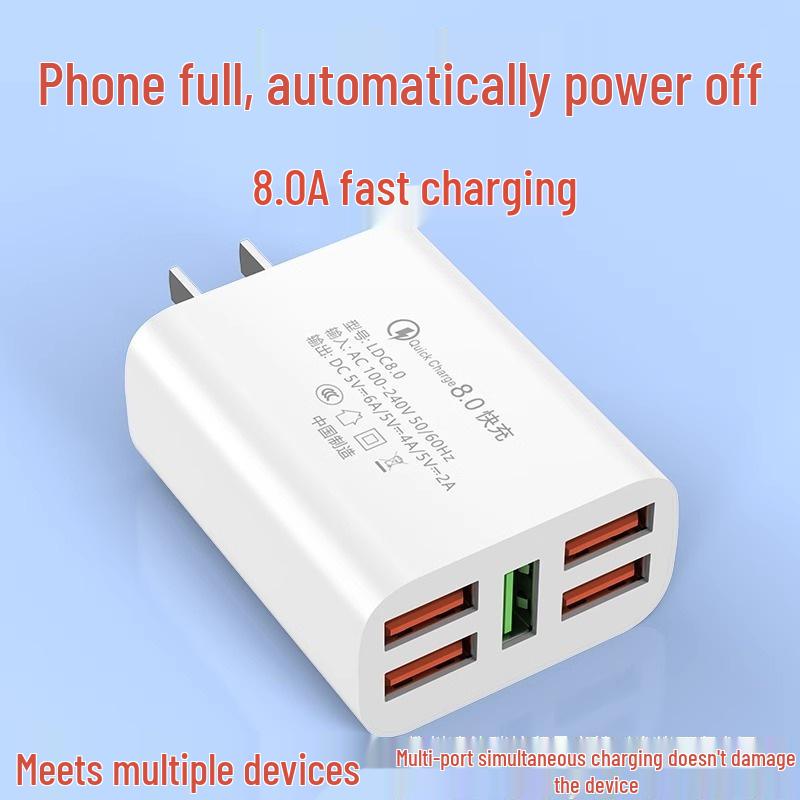 - 8.0A USB Multi-Port Fast Charger, Compatible with Android, Apple, Huawei, Vivo Charging Head (Single)
- 8.0A USB Multi-Port Fast Charger, Compatible with Android, Apple, Huawei, Vivo Charging Head (Single)