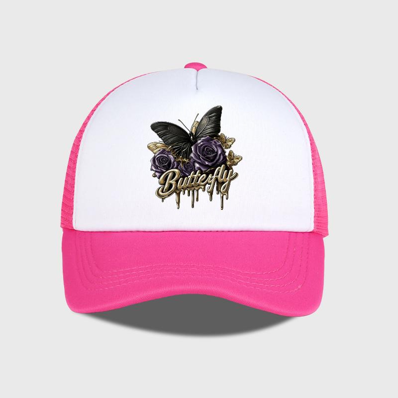Black Butterfly Purple Rose “Butterfly” Print Mesh Cap Soft, Comfortable, Lightweight, Breathable Edgy, Dark, Romantic, Glamorou
Black Butterfly Purple Rose “Butterfly” Print Mesh Cap Soft, Comfortable, Lightweight, Breathable Edgy, Dark, Romantic, Glamorou