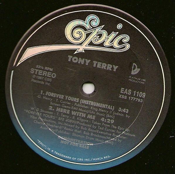 12inch Record TONY TERRY - Forever Yours EAS1109 Epic 1988 US Dance & Electronica Used
12inch Record TONY TERRY - Forever Yours EAS1109 Epic 1988 US Dance & Electronica Used