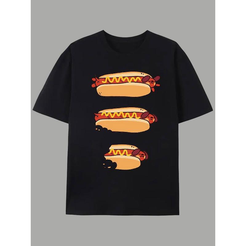 European sizes Men s T-Shirt Cute Dog Hot Dog Costume Print Graffiti Letter Print Short Sleeve T-Shirt, High Street Couple s Top 4XL чорний
European sizes Men s T-Shirt Cute Dog Hot Dog Costume Print Graffiti Letter Print Short Sleeve T-Shirt, High Street Couple s Top 4XL чорний