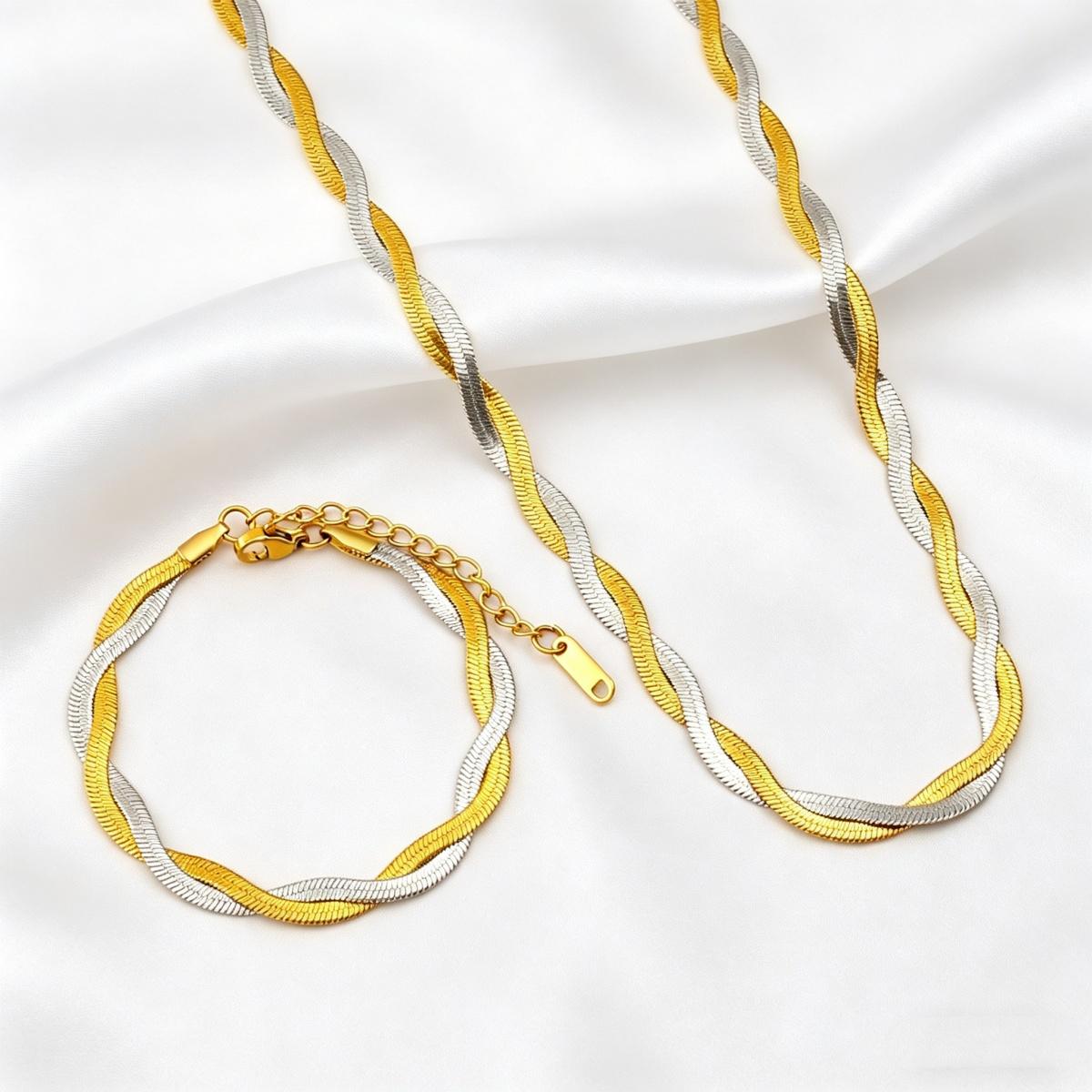 Minimalist Twisted Herringbone Chain Set Women Dainty Snake Bone Necklace Bracelet For Office Daily Wear Jewelry
Minimalist Twisted Herringbone Chain Set Women Dainty Snake Bone Necklace Bracelet For Office Daily Wear Jewelry
