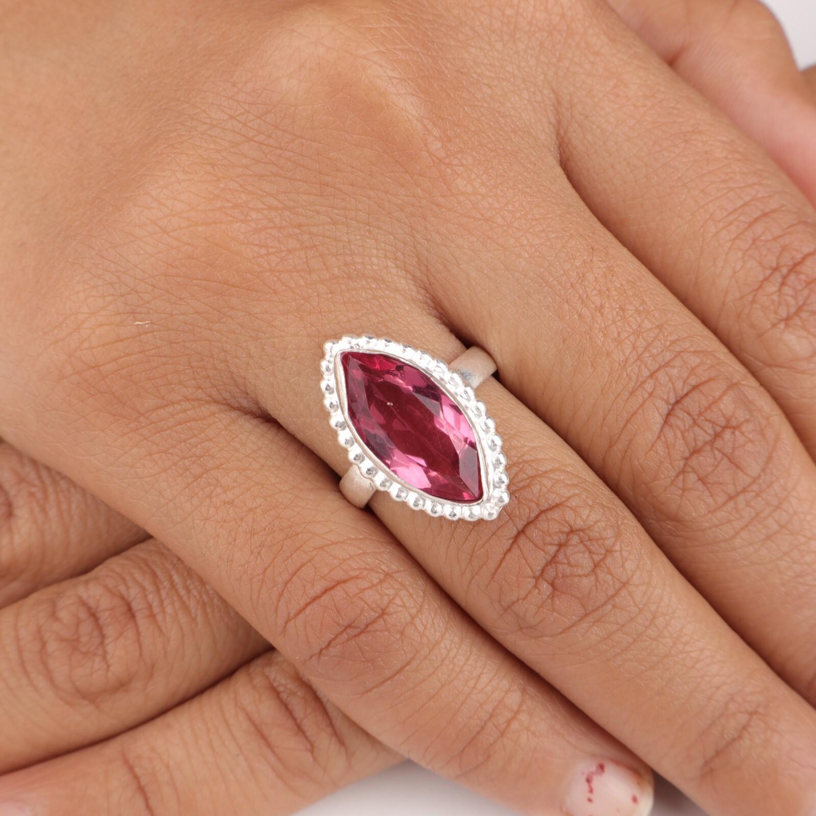 Редкий драгоценный камень Розовый Турмалин Ювелирные изделия из стерлингового серебра 925 пробы Ручной работы стильное кольцо RR-25-10 10
Редкий драгоценный камень Розовый Турмалин Ювелирные изделия из стерлингового серебра 925 пробы Ручной работы стильное кольцо RR-25-10 10