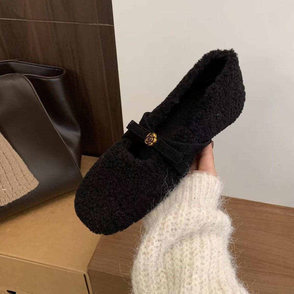 French gentle bow inner height-increasing single shoes fluffy shoes winter velvet warm Mary Jane cotton shoes 40 чорний
French gentle bow inner height-increasing single shoes fluffy shoes winter velvet warm Mary Jane cotton shoes 40 чорний