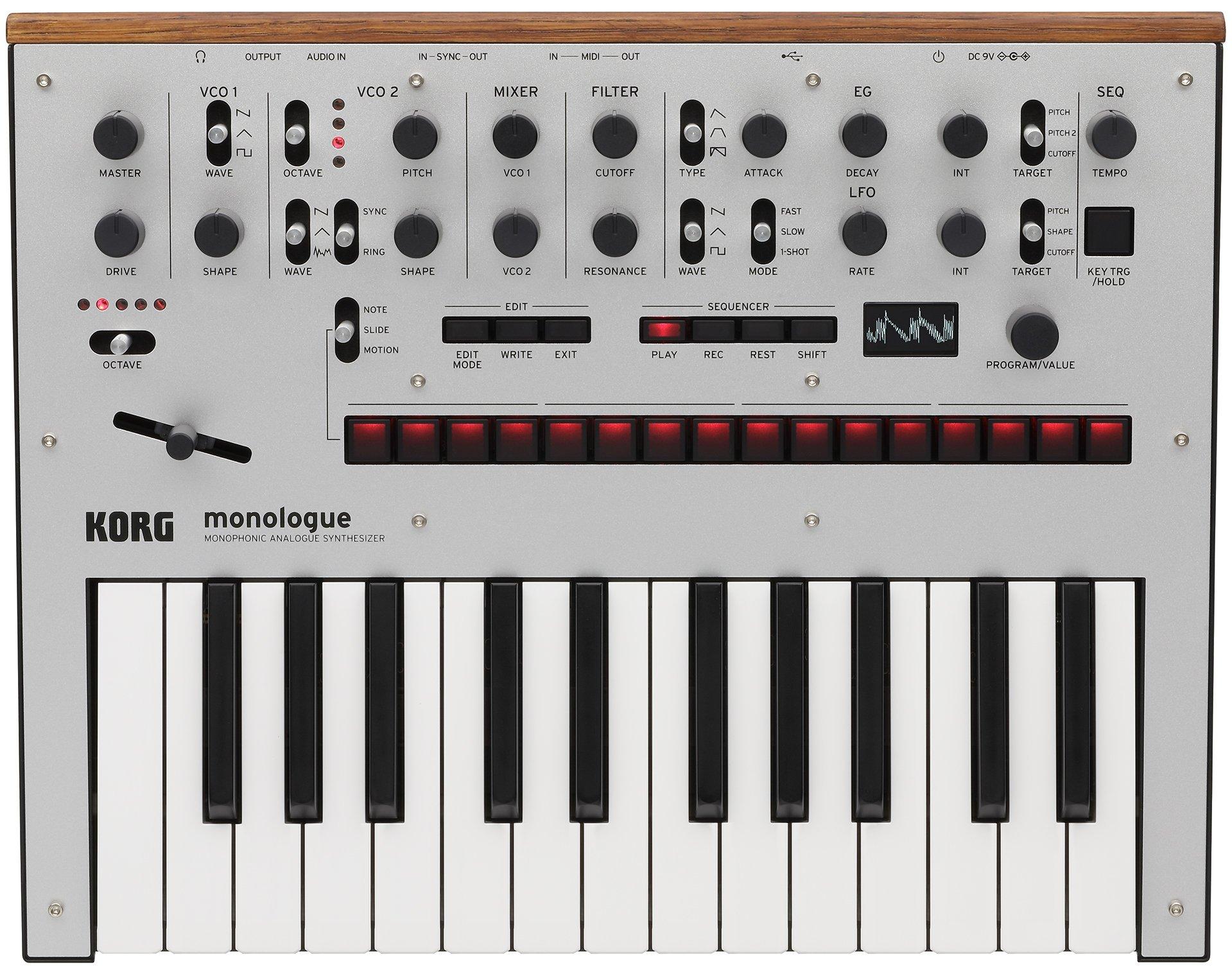 KORG monophonic analog synthesizer monologue SV monologue silver 25 keys 16 step sequencer with oscilloscope battery powered lightweight lightweight срібний
KORG monophonic analog synthesizer monologue SV monologue silver 25 keys 16 step sequencer with oscilloscope battery powered lightweight lightweight срібний