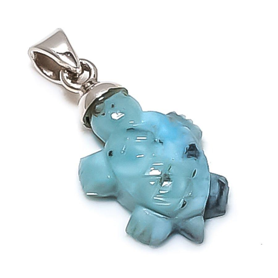 Natural Larimar Gemstone Handmade 925 Sterling Silver Jewelry Pendant 1.22 K5g39
Natural Larimar Gemstone Handmade 925 Sterling Silver Jewelry Pendant 1.22 K5g39