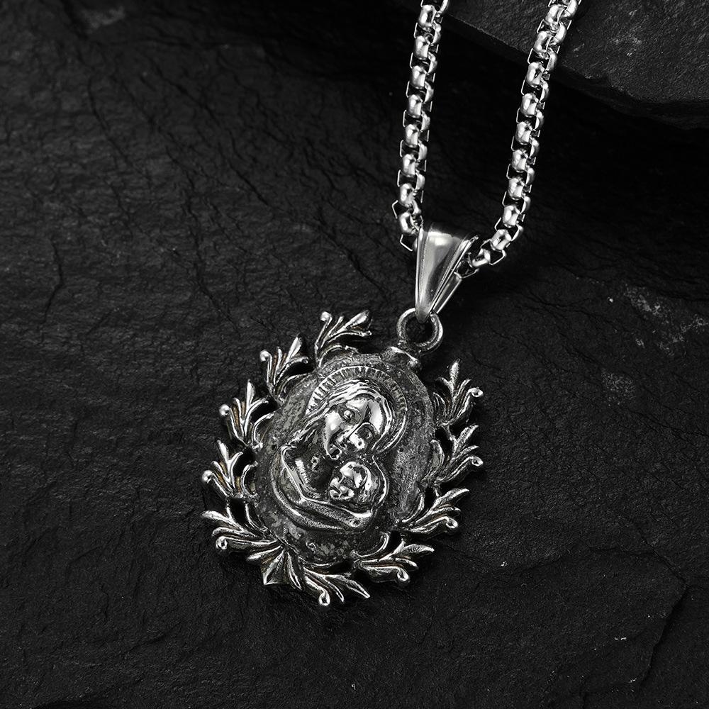 Винтажное католическое ожерелье Девы Марии из нержавеющей стали для мужчин Женщины Амулет Байкер Кулон Ожерелье Ювелирные изделия Подарок Оптом
Винтажное католическое ожерелье Девы Марии из нержавеющей стали для мужчин Женщины Амулет Байкер Кулон Ожерелье Ювелирные изделия Подарок Оптом