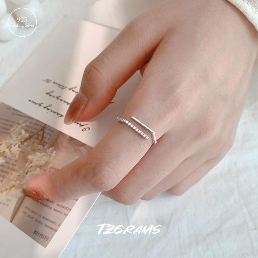 Лидер продаж, кольца из настоящего серебра 925 пробы, геометрические линии, шарнирное кольцо на палец, регулируемое женское элегантное простое ювелирное украшение