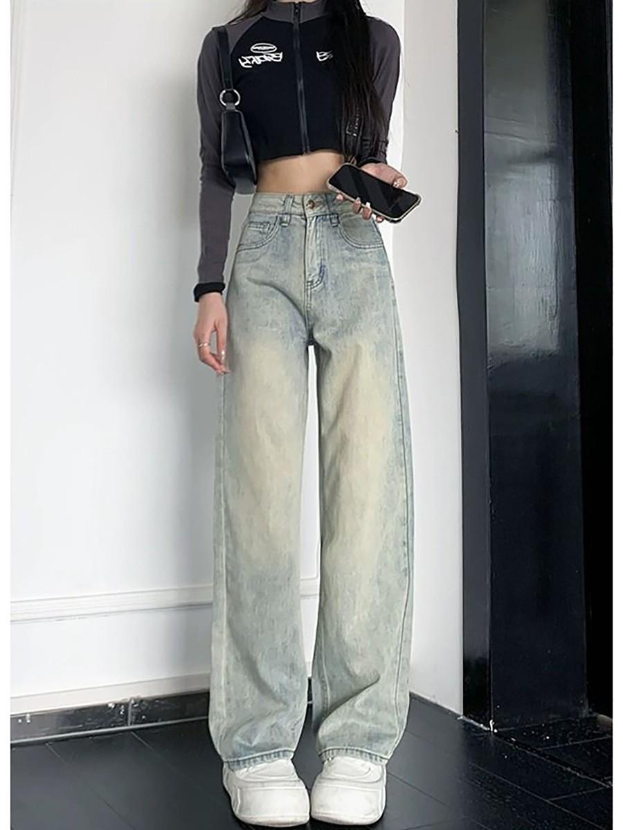 Narrow Wide Leg Jeans Women s Loose Drape High Waist Straight Pants XL
Narrow Wide Leg Jeans Women s Loose Drape High Waist Straight Pants XL