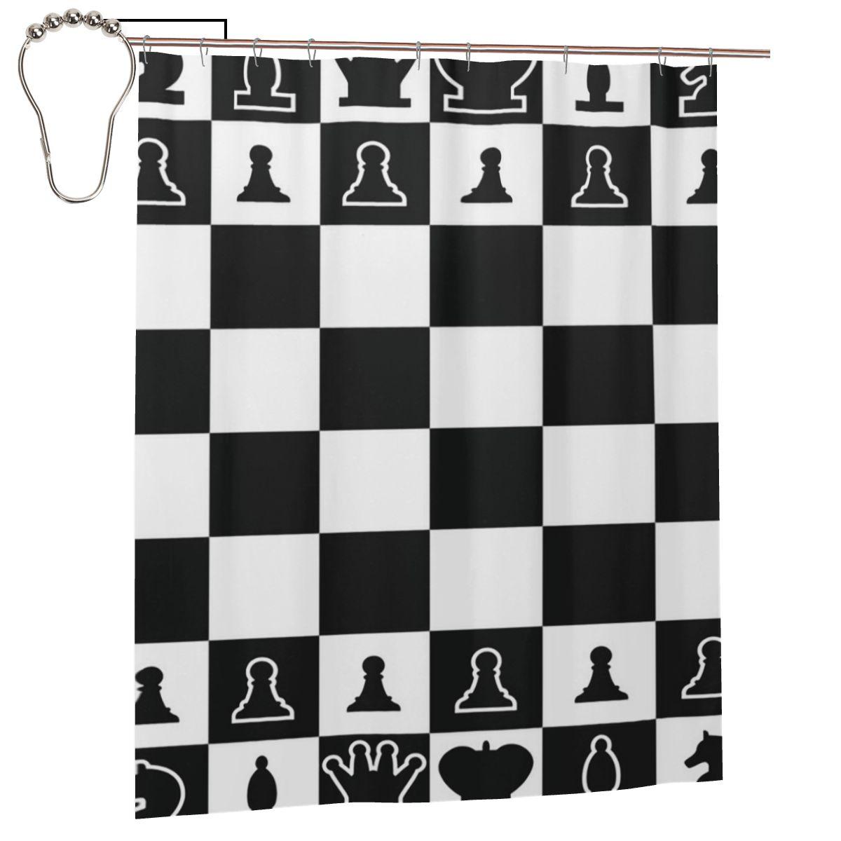Chess Board Black And White Grid Checkered Shower Curtain Bathroom Polyester Waterproof Bath Curtains With Hooks W60H190(CM)-1 Pcs
Chess Board Black And White Grid Checkered Shower Curtain Bathroom Polyester Waterproof Bath Curtains With Hooks W60H190(CM)-1 Pcs