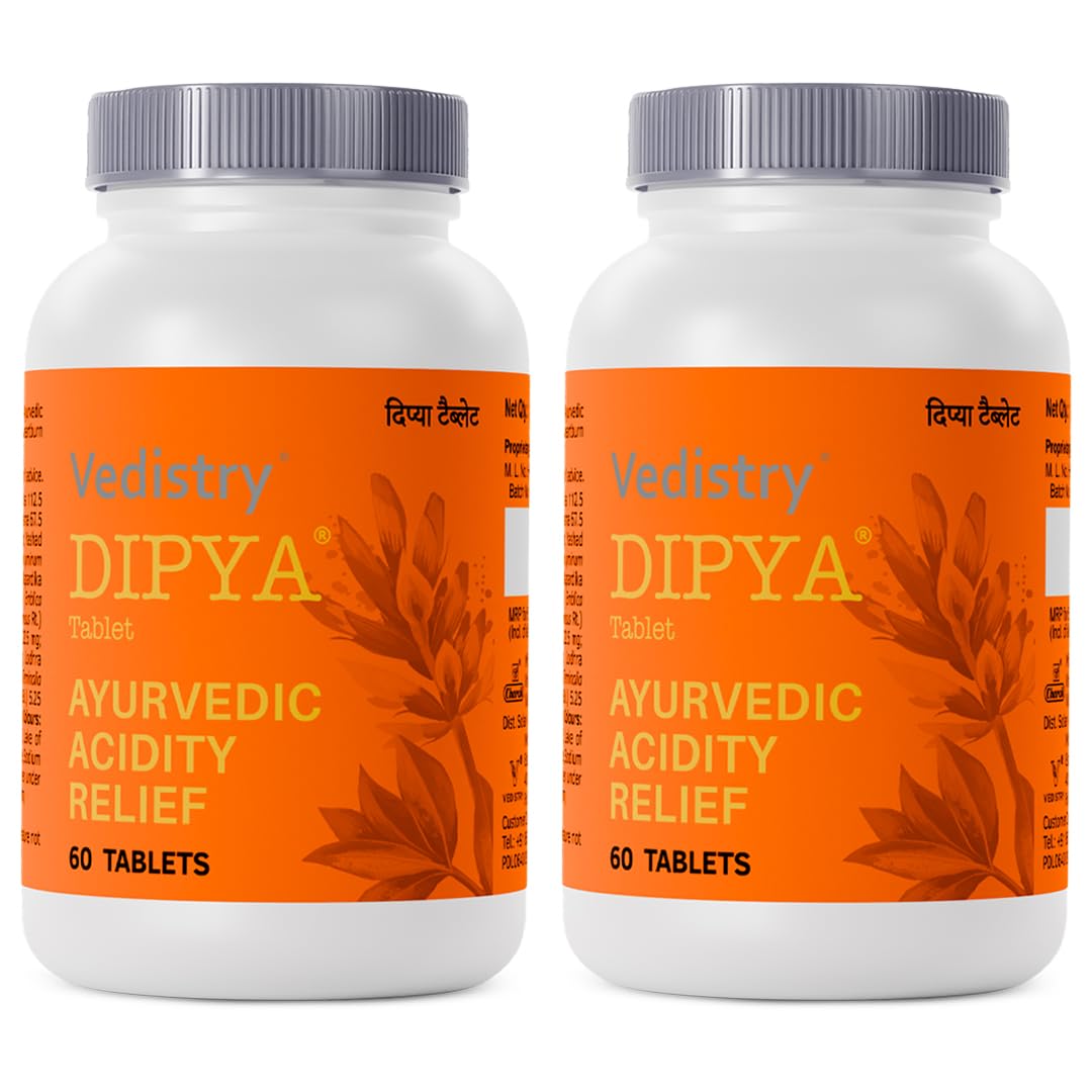 Charak Pharma Dipya Acidity Relief Tablets Pack Of 2 X 60 Tablets, Natural Digestive Support, Ayurvedic Gut Balance
Charak Pharma Dipya Acidity Relief Tablets Pack Of 2 X 60 Tablets, Natural Digestive Support, Ayurvedic Gut Balance