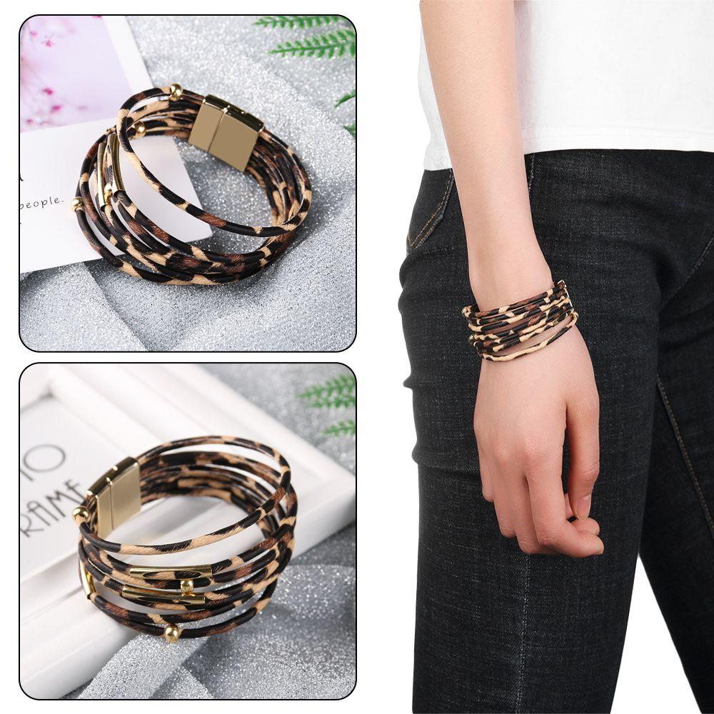 Women Jewelry Wide Wristband Bracelets & Bangles Magnetic Clasp Bracelet Leopard Leather Bangle
Women Jewelry Wide Wristband Bracelets & Bangles Magnetic Clasp Bracelet Leopard Leather Bangle