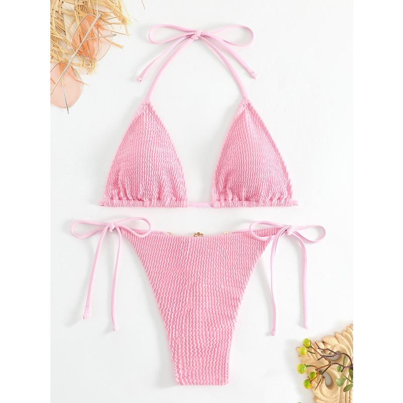 Sexy bikini swimsuit solid color lace-up swimsuit neck strap vacation swimsuit women, Huludao swimsuit XL рожевий
Sexy bikini swimsuit solid color lace-up swimsuit neck strap vacation swimsuit women, Huludao swimsuit XL рожевий
