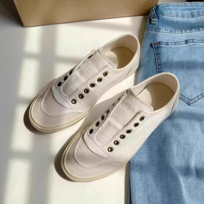 Женские парусиновые слипоны на каждый день 2025: Круглый носок, шнуровка, мягкая подошва, дышащий, низкий верх. 35
Женские парусиновые слипоны на каждый день 2025: Круглый носок, шнуровка, мягкая подошва, дышащий, низкий верх. 35