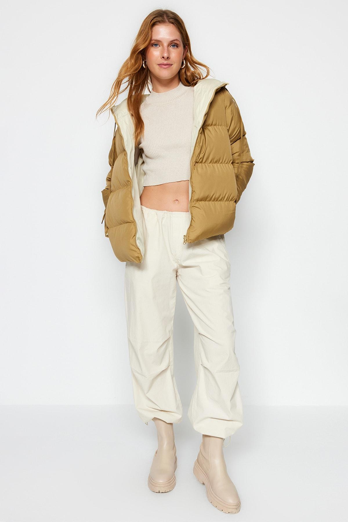 Женское модное новое пальто масляно-зеленого цвета с капюшоном, двухстороннее носимое водоотталкивающее пальто-пуховик 
Женское модное новое пальто масляно-зеленого цвета с капюшоном, двухстороннее носимое водоотталкивающее пальто-пуховик