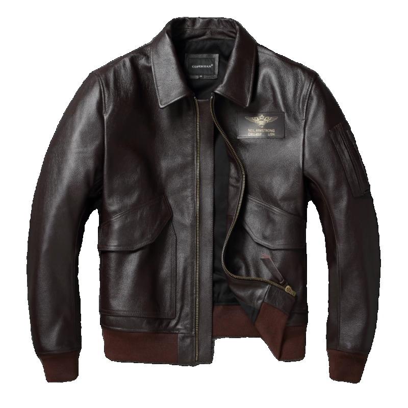 Чоловіча шкіряна куртка китайського розміру Vintage Brown First Layer з високою талією, льотне пальто 45P, короткі шкіряні куртки, куртка пілота Chinese Size S темно-коричневого кольору
Чоловіча шкіряна куртка китайського розміру Vintage Brown First Layer з високою талією, льотне пальто 45P, короткі шкіряні куртки, куртка пілота Chinese Size S темно-коричневого кольору