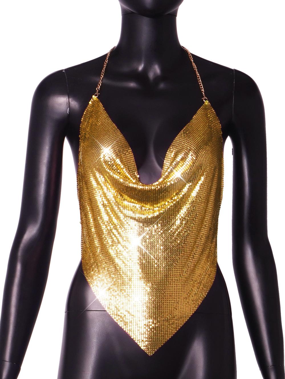 2026 Trendy European & American Metal Sequin Backless Women s Vest - Sexy Ins Style Aluminum Flakes Top One Size золотий
2026 Trendy European & American Metal Sequin Backless Women s Vest - Sexy Ins Style Aluminum Flakes Top One Size золотий