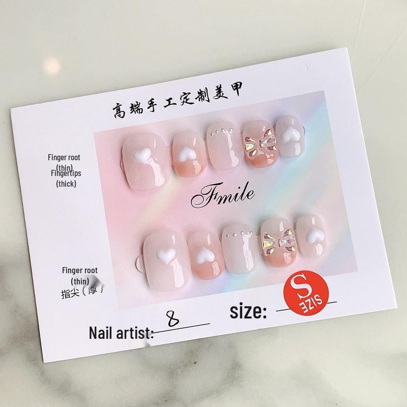 Носимые гелевые патчи для ногтей ручной работы - Короткие, милые, дизайн со сладким бантом, с ледяным прозрачным пыльно-розовым. Съемный и Универсальный. Medium
Носимые гелевые патчи для ногтей ручной работы - Короткие, милые, дизайн со сладким бантом, с ледяным прозрачным пыльно-розовым. Съемный и Универсальный. Medium