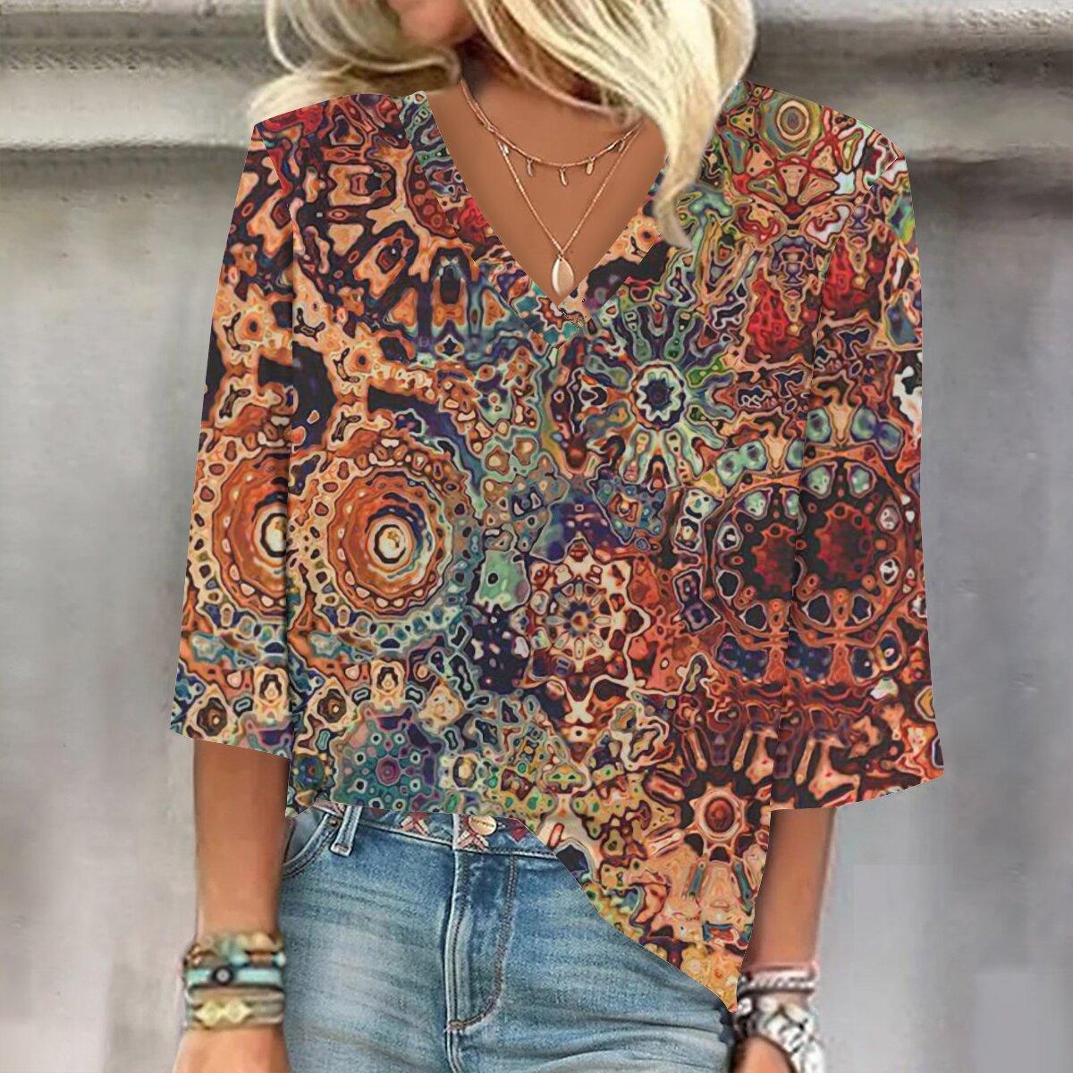 2023 Sping и осень Новая мода Женский повседневный топ с V-образным вырезом с рукавом 3/4 с принтом
2023 Sping и осень Новая мода Женский повседневный топ с V-образным вырезом с рукавом 3/4 с принтом