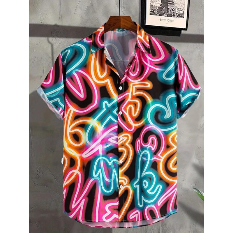Men s Neon Style Print Lapels Button Up Casual Short Sleeve Shirts Men s Clothing for Summer Hawaii Shirt Men s Streetwear S
Men s Neon Style Print Lapels Button Up Casual Short Sleeve Shirts Men s Clothing for Summer Hawaii Shirt Men s Streetwear S