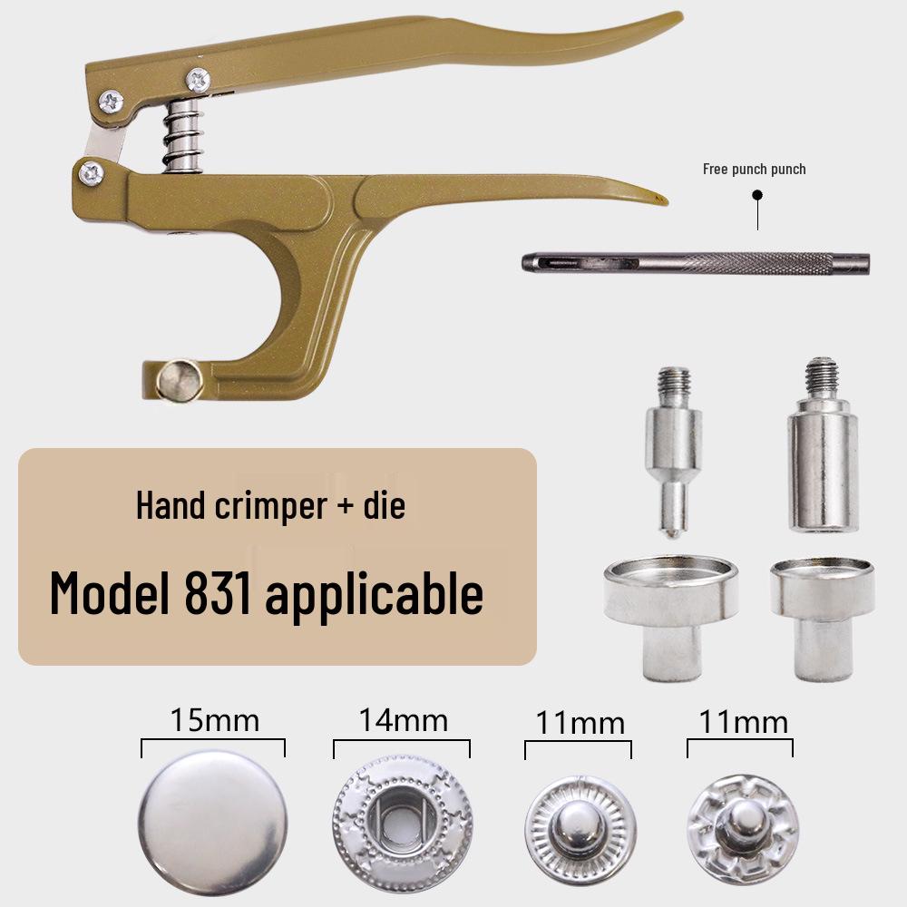 Metal Buckle Hand Press Pliers Set for Four-Hole and Snap Buttons, Clothing Accessories, and Molds.
Metal Buckle Hand Press Pliers Set for Four-Hole and Snap Buttons, Clothing Accessories, and Molds.