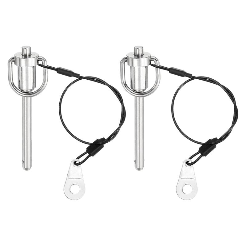 Quick Release Push-Button Ball Locking Pin 2Pcs 6X50mm(Dia. X L), Stainless Steel Ring Handle With Wire срібний
Quick Release Push-Button Ball Locking Pin 2Pcs 6X50mm(Dia. X L), Stainless Steel Ring Handle With Wire срібний