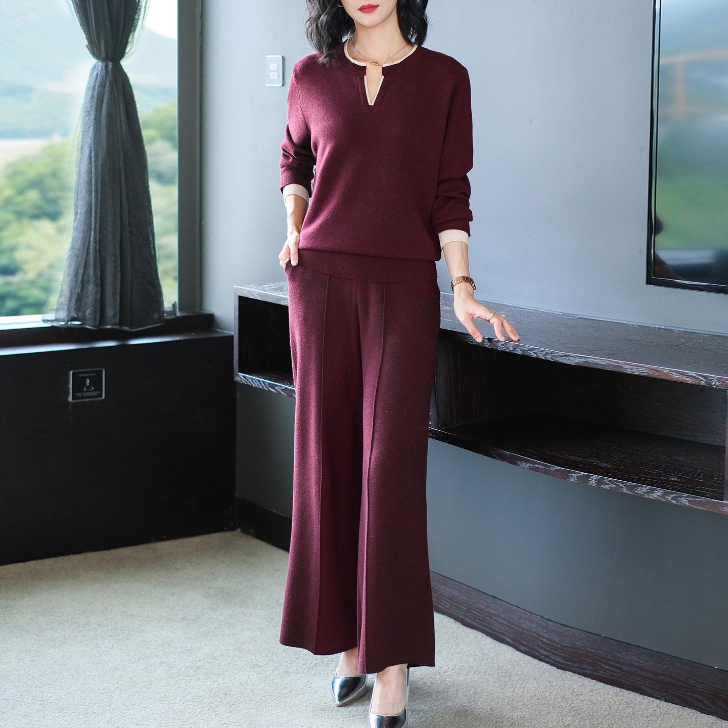 Женский трикотажный костюм-двойка в корейском стиле 2025 - Свободный, стройнящий, повседневный модный M (Recommended 95-110 Jin) вино красного
Женский трикотажный костюм-двойка в корейском стиле 2025 - Свободный, стройнящий, повседневный модный M (Recommended 95-110 Jin) вино красного