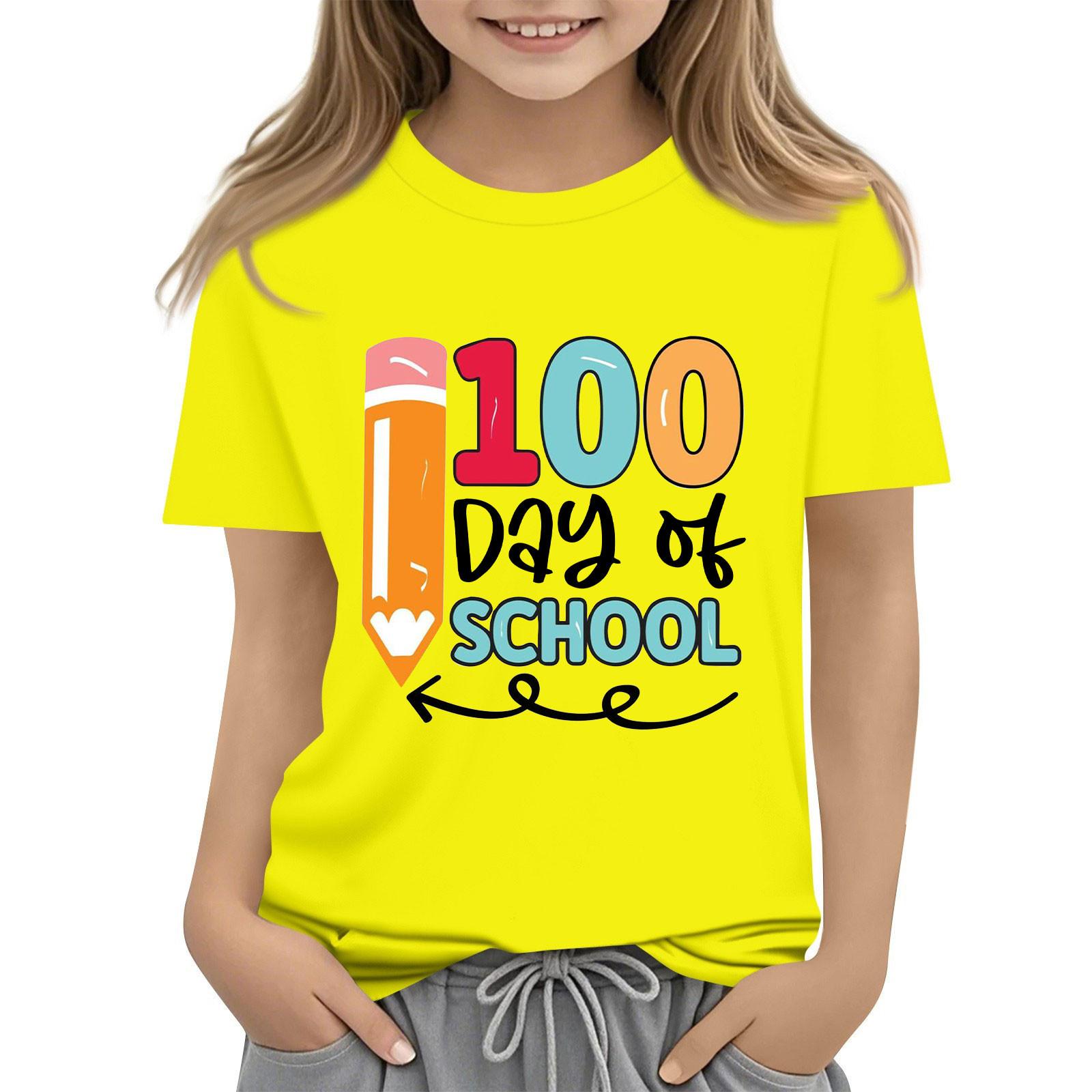 Детская модная повседневная футболка с коротким рукавом и круглым вырезом в честь 100-дневной годовщины школы 140 жёлтый
Детская модная повседневная футболка с коротким рукавом и круглым вырезом в честь 100-дневной годовщины школы 140 жёлтый