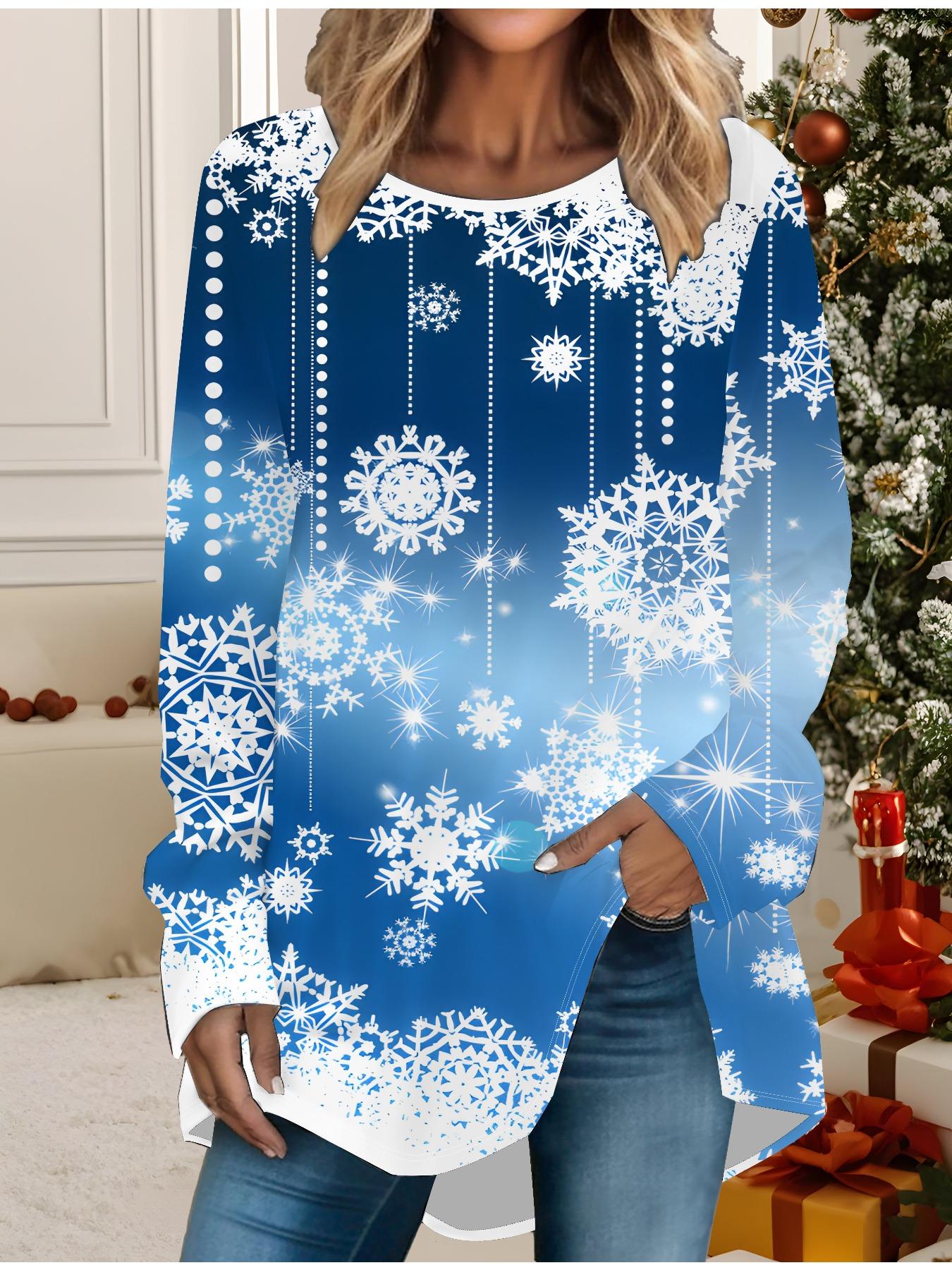 Женская футболка больших размеров с принтом снеговика на весну и Рождество, удобная, с длинным рукавом, круглым вырезом, повседневная, свободного кроя, средней длины, топы 8XL темно-синий
Женская футболка больших размеров с принтом снеговика на весну и Рождество, удобная, с длинным рукавом, круглым вырезом, повседневная, свободного кроя, средней длины, топы 8XL темно-синий