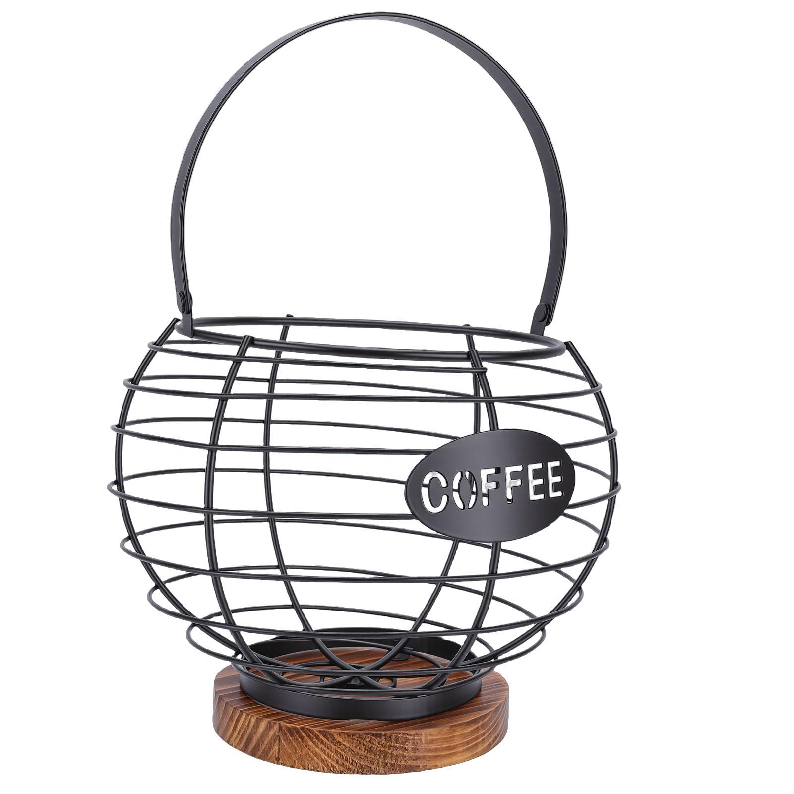 Coffee Pod Holder Organizer Metal Grid Coffee Pod Storage Basket with Wooden Base for Kitchen Counter Desktop чорний
Coffee Pod Holder Organizer Metal Grid Coffee Pod Storage Basket with Wooden Base for Kitchen Counter Desktop чорний