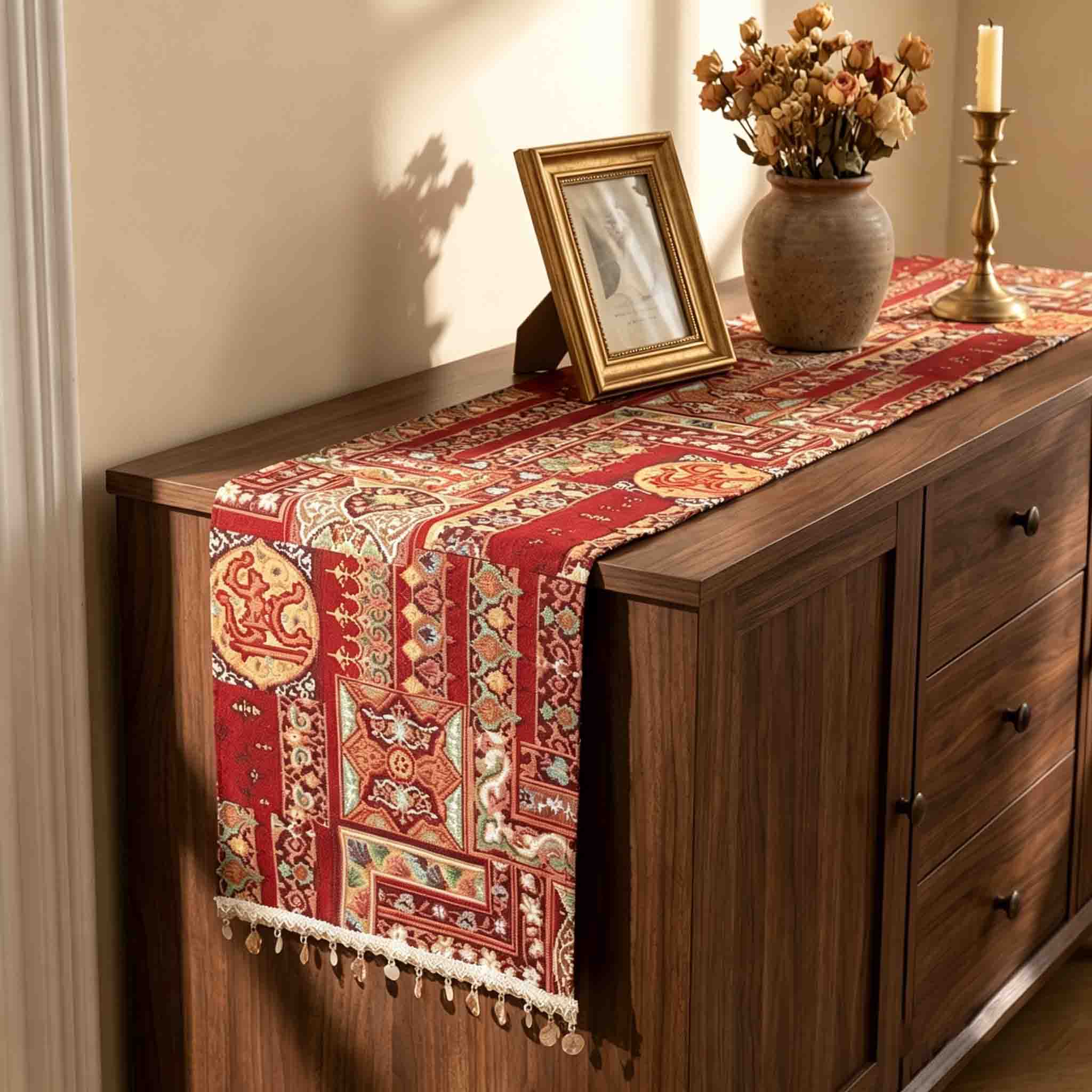 Bohemian Style Table Runner Vintage Geometric Pattern Dining Tablecloth Fabric Decorative Long Table Cover 210cm82 68in35cm13 78in One Size
Bohemian Style Table Runner Vintage Geometric Pattern Dining Tablecloth Fabric Decorative Long Table Cover 210cm82 68in35cm13 78in One Size