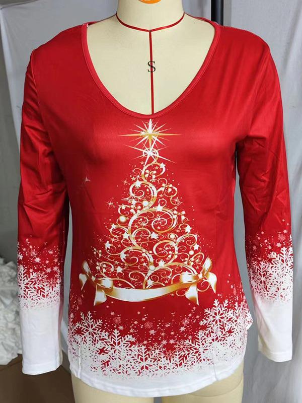 Женская футболка с рождественским принтом, V-образным вырезом, свободного кроя, с длинными рукавами, топ, 2023 XXL красный
Женская футболка с рождественским принтом, V-образным вырезом, свободного кроя, с длинными рукавами, топ, 2023 XXL красный