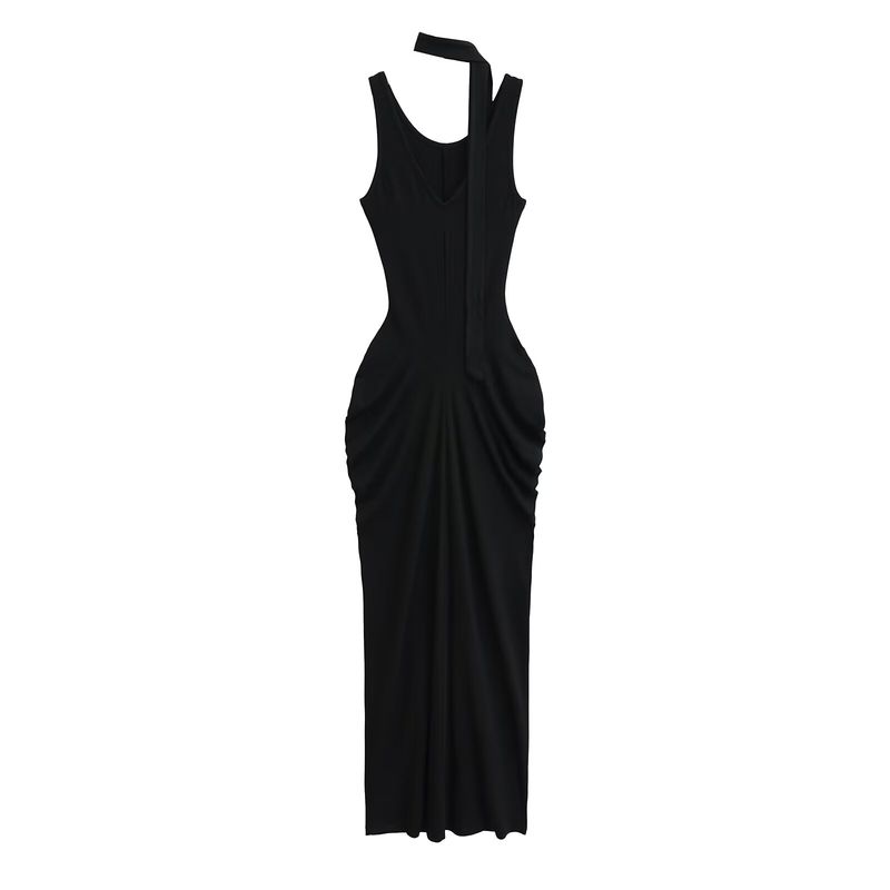 Fangji Same Style American Style Gyaru Style Sexy V-neck Vest Dress Women Design Sense Ribbon Waist Hugging Fengyi Long dress Black S
Fangji Same Style American Style Gyaru Style Sexy V-neck Vest Dress Women Design Sense Ribbon Waist Hugging Fengyi Long dress Black S