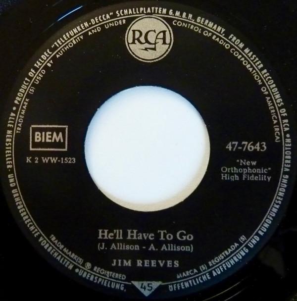 7inch Record JIM REEVES Hell Have To Go 477643 RCA Germany Pop Used
7inch Record JIM REEVES Hell Have To Go 477643 RCA Germany Pop Used