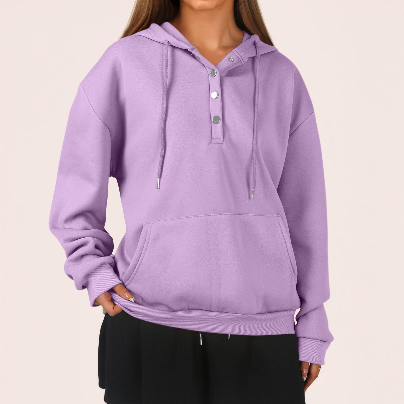 Ladies Fashionable Casual Long Sleeved Half Button Drawstring Hooded Solid Color Hoodie With Pocket XXXL
Ladies Fashionable Casual Long Sleeved Half Button Drawstring Hooded Solid Color Hoodie With Pocket XXXL