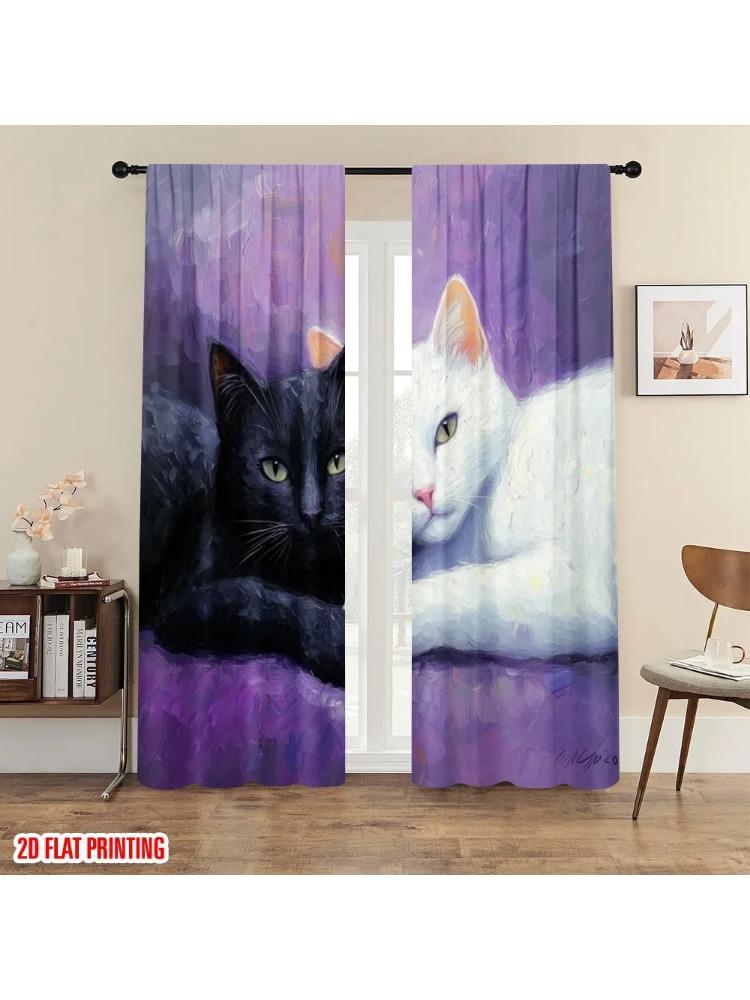 2pc 2D plane printing Curtains Roller Blinds Feline Harmony Durable 100% Polyester Fabric (without rod) Decorations Inside 100*130 Grommet Top 1pcs
2pc 2D plane printing Curtains Roller Blinds Feline Harmony Durable 100% Polyester Fabric (without rod) Decorations Inside 100*130 Grommet Top 1pcs