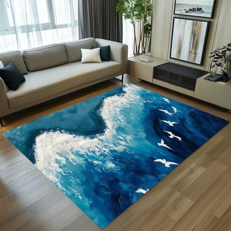 Area Rug Floor Carpet Mat Non-Slip Washable with Lifelike Ocean Wave Print for Coastal Beach Home Decoration in Blue White 40X60cm
Area Rug Floor Carpet Mat Non-Slip Washable with Lifelike Ocean Wave Print for Coastal Beach Home Decoration in Blue White 40X60cm