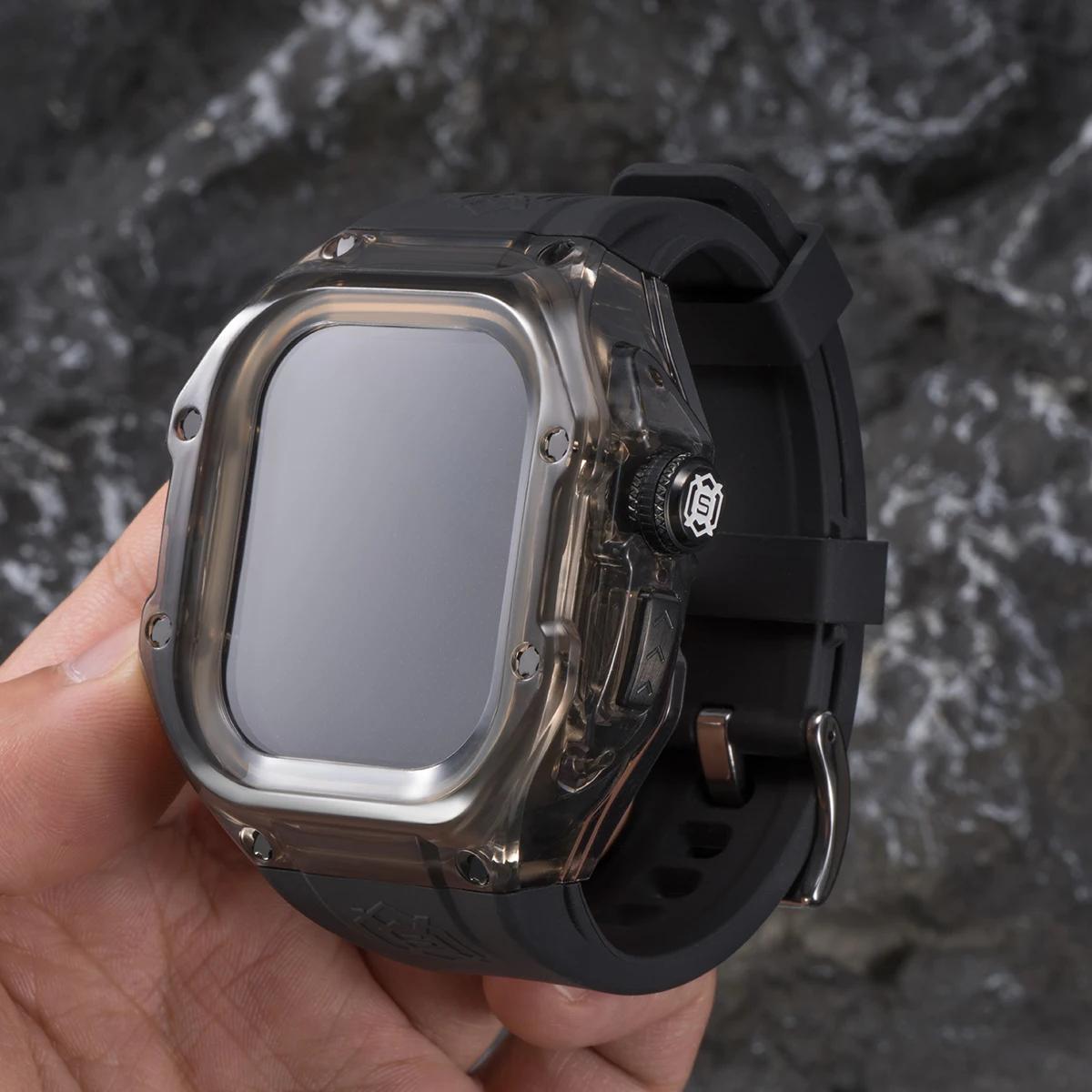 Розкішний прозорий чохол для ремінця Apple Watch Ultra 2 49 мм, комплект для модифікації, силіконовий ремінець для IWatch Ultra 49 мм, гумовий браслет For Ultra 49mm
Розкішний прозорий чохол для ремінця Apple Watch Ultra 2 49 мм, комплект для модифікації, силіконовий ремінець для IWatch Ultra 49 мм, гумовий браслет For Ultra 49mm