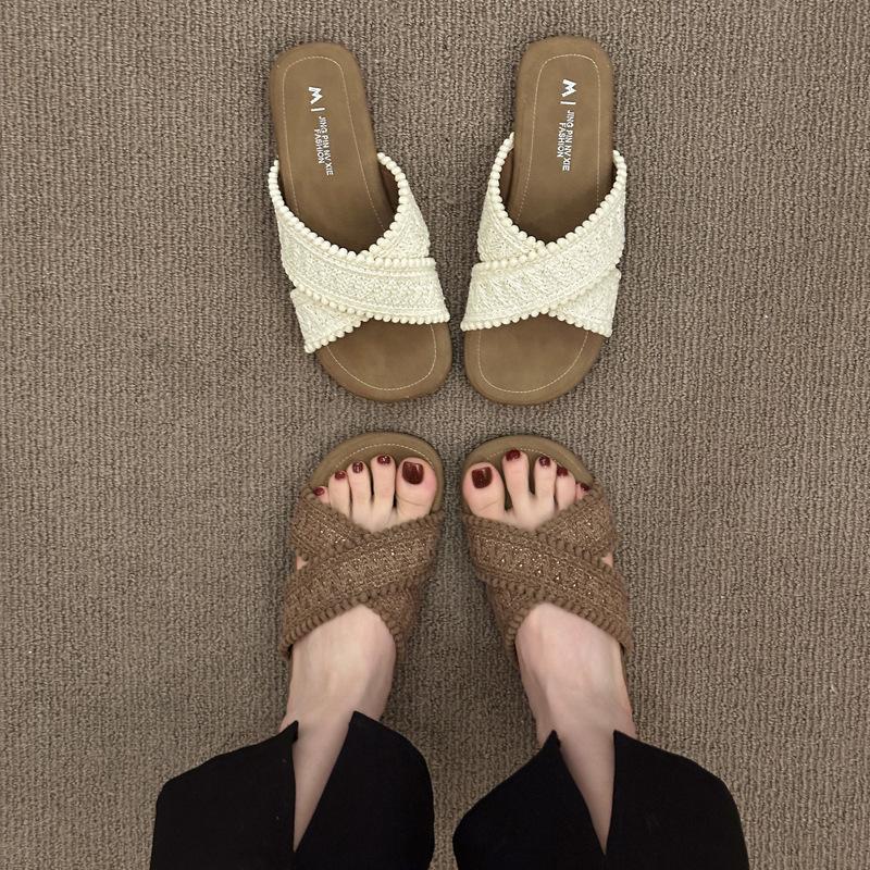 Cool slippers 2025 new summer retro woven cross cool slippers flat bottom one-word women s shoes 35 бежевый
Cool slippers 2025 new summer retro woven cross cool slippers flat bottom one-word women s shoes 35 бежевый
