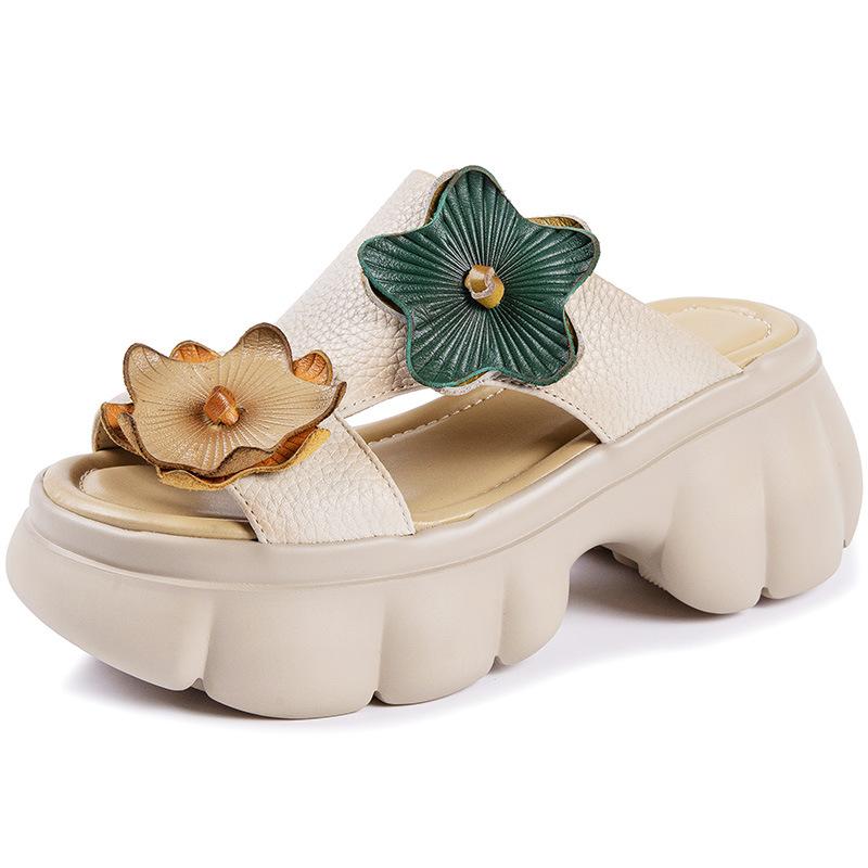 Fujin 7,5 см, Лидер продаж, модные летние женские тапочки на танкетке, сандалии на платформе, обувь из коровьей кожи, модные женские туфли с аппликацией 35 бежевый 
Fujin 7,5 см, Лидер продаж, модные летние женские тапочки на танкетке, сандалии на платформе, обувь из коровьей кожи, модные женские туфли с аппликацией 35 бежевый