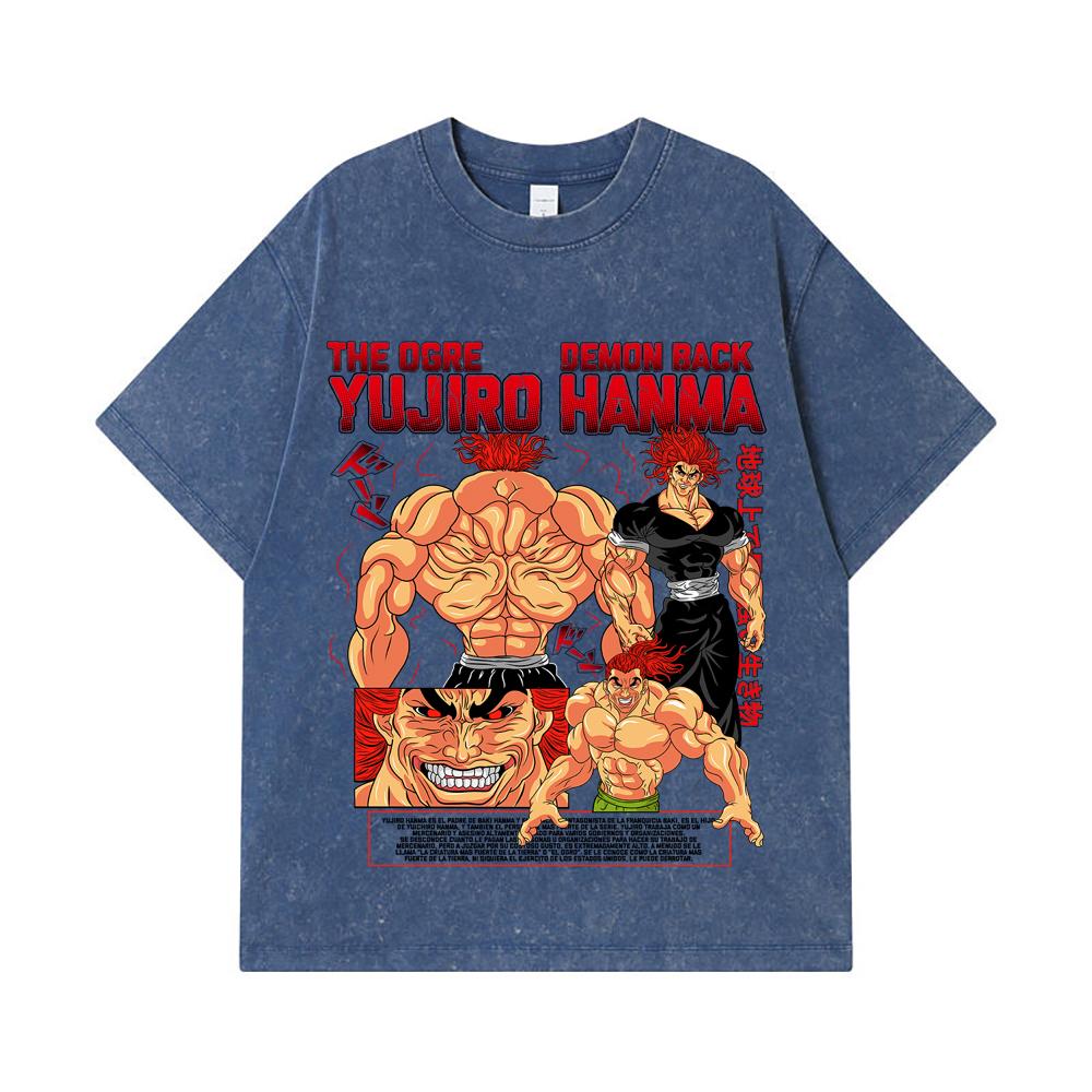 275 GSM Washed T-shirts 100% Cotton Baki V6 Yujiro Print Unisex Heavy Cotton T Shirt 2XL королівський синій колір
275 GSM Washed T-shirts 100% Cotton Baki V6 Yujiro Print Unisex Heavy Cotton T Shirt 2XL королівський синій колір