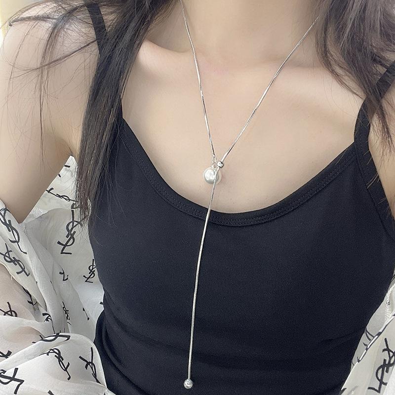 Pearl square snake chain, round bead adjustable necklace, personalized simple design, collarbone chain, fashionable temperament item decoration
Pearl square snake chain, round bead adjustable necklace, personalized simple design, collarbone chain, fashionable temperament item decoration