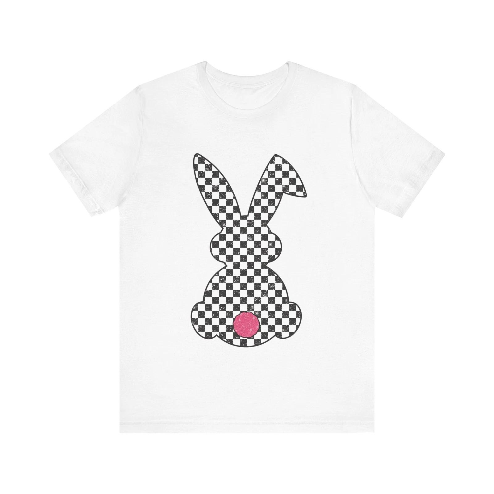 Cute Checkered Easter Bunny Silhouette with Fluffy Tail T-Shirt S
Cute Checkered Easter Bunny Silhouette with Fluffy Tail T-Shirt S
