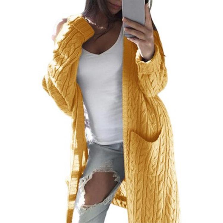 Trendy Pure Color Knitted Coat Cardigan Style Mid Length Sweater Double Pockets Warm Skin Touch Female Knitwear S жёлтый
Trendy Pure Color Knitted Coat Cardigan Style Mid Length Sweater Double Pockets Warm Skin Touch Female Knitwear S жёлтый