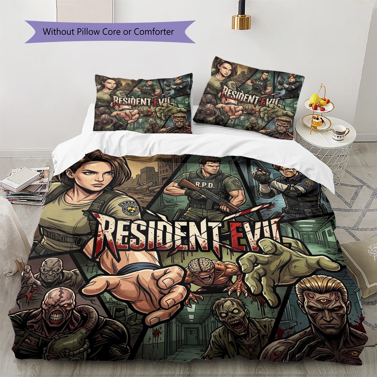Resident Evil Pattern Bedding Quilt Set Quilt Cover Pillowcase Home Decoration Birthday Gift (1 * duvet cover + 2 * pillowcase, without core) 135x200cm
Resident Evil Pattern Bedding Quilt Set Quilt Cover Pillowcase Home Decoration Birthday Gift (1 * duvet cover + 2 * pillowcase, without core) 135x200cm