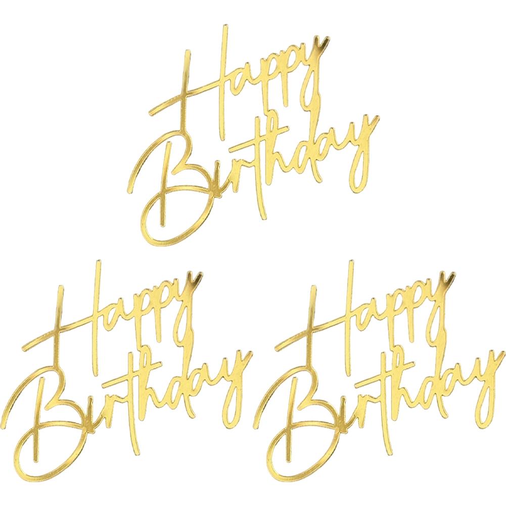 3Pcs Gold Color Happy Birthday Cake Topper Simple Design Acrylic Cake Toppers Baby Shower Party Dessert Decoration
3Pcs Gold Color Happy Birthday Cake Topper Simple Design Acrylic Cake Toppers Baby Shower Party Dessert Decoration